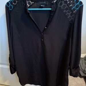 Primark Black Blouse with Lace Details